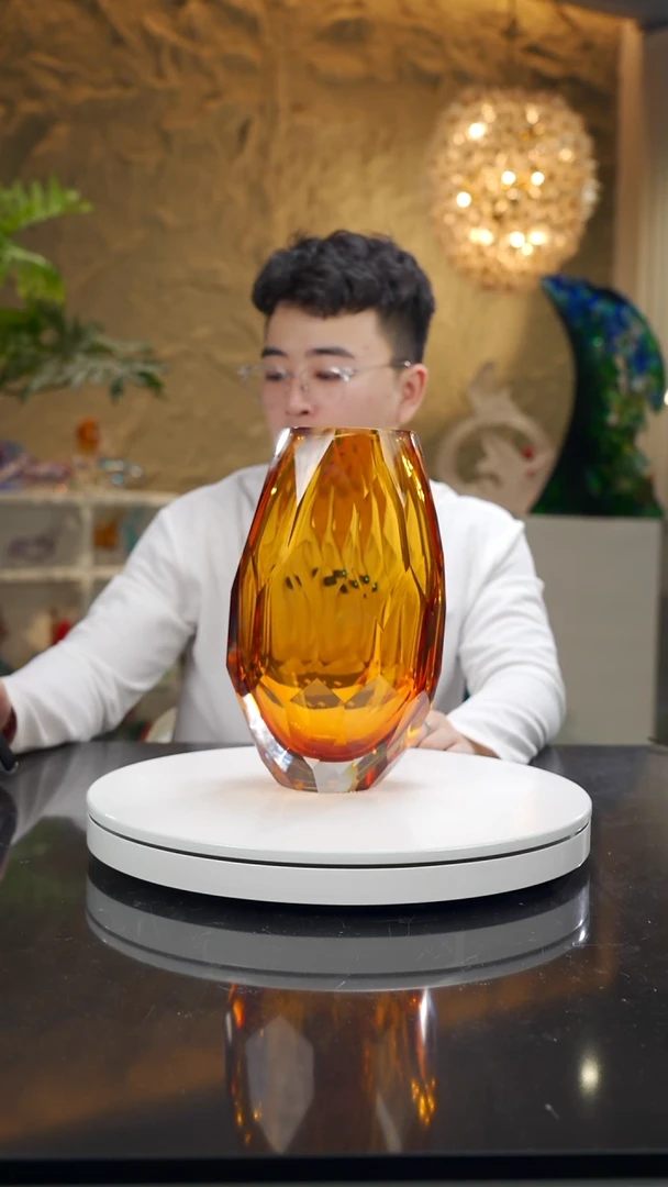 手工艺品琉璃世**琪琥珀切面花器
