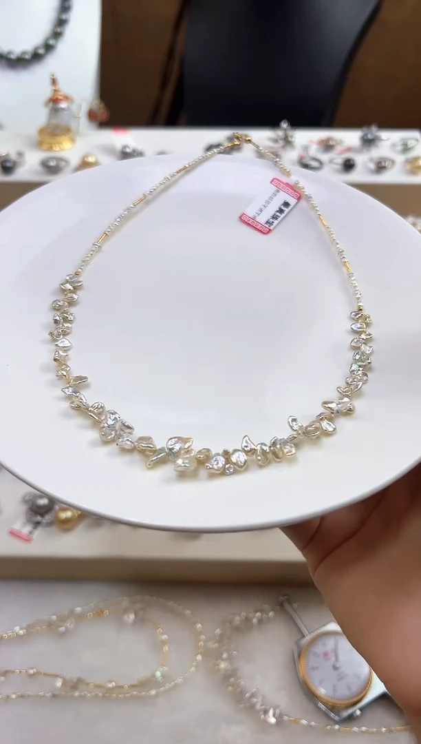 海水珍珠18K金镶嵌颈饰澳白