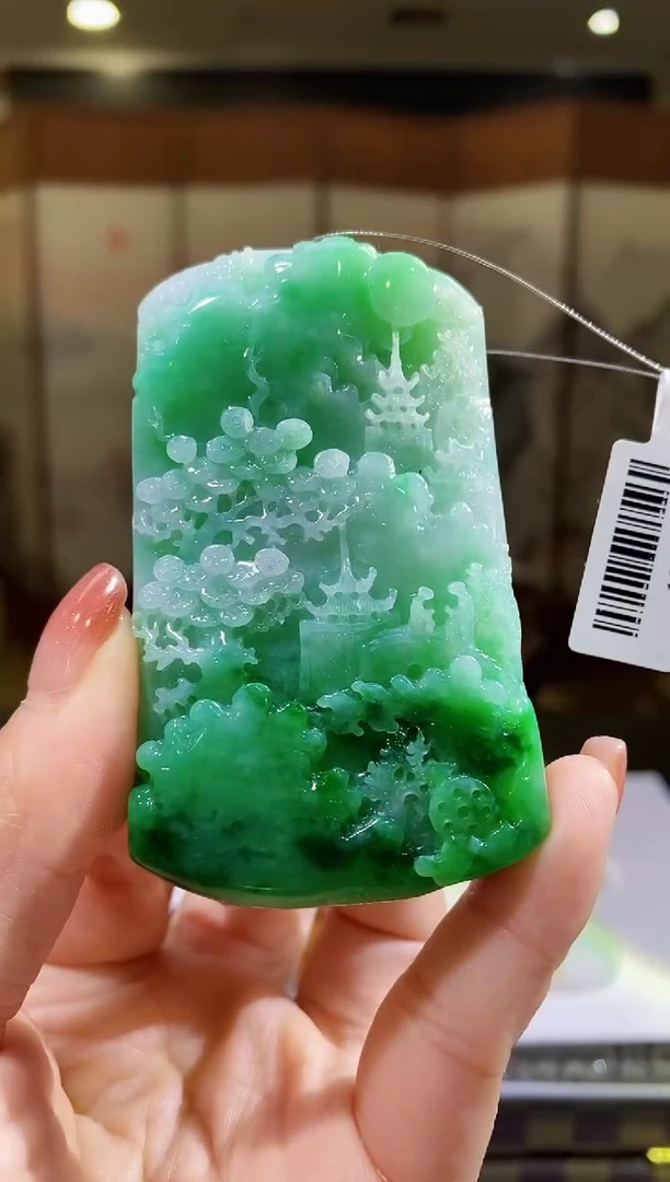 定制翡翠未镶嵌38/0801/W/山水