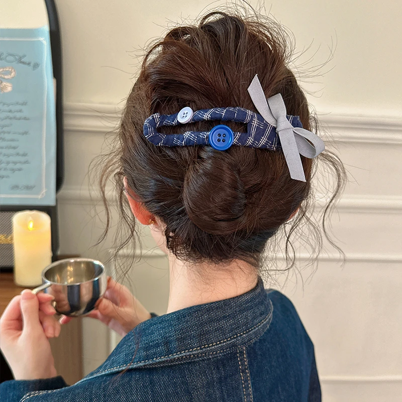 韩系蝴蝶结一字鸭嘴夹发夹女大号气质盘发抓夹2025新款高端后脑勺