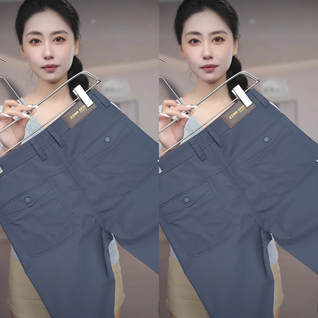 【夏季新款】男士宽松休闲直筒裤长裤薄款速干休闲裤商务弹力轻奢