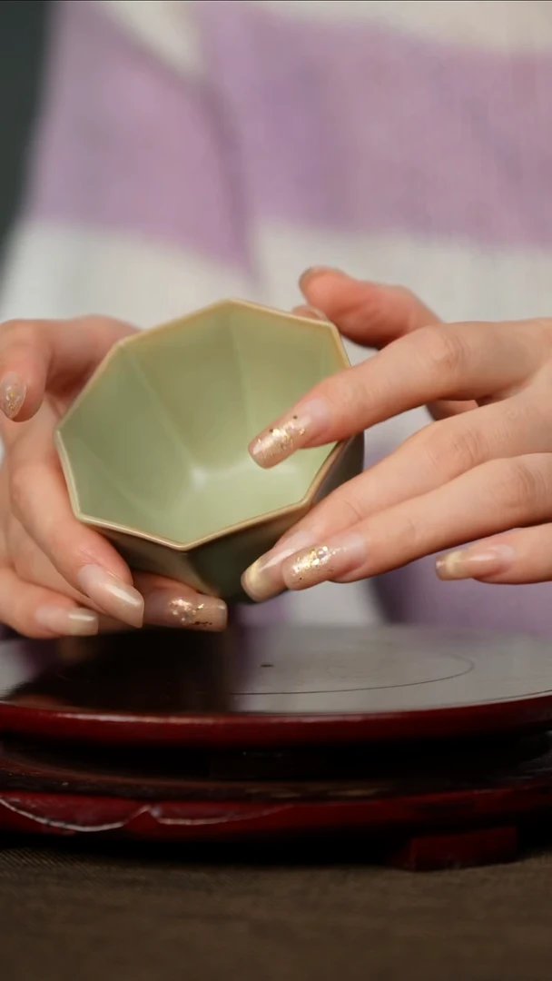 全品 粉青 八方杯