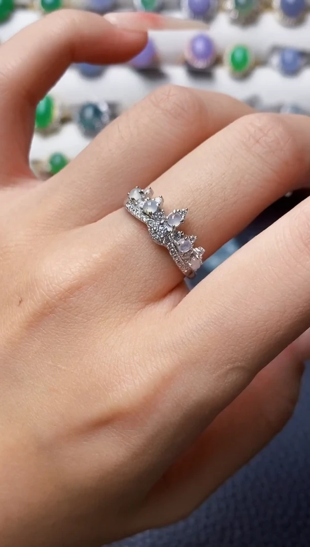 银S925镶嵌戒指翡翠5063