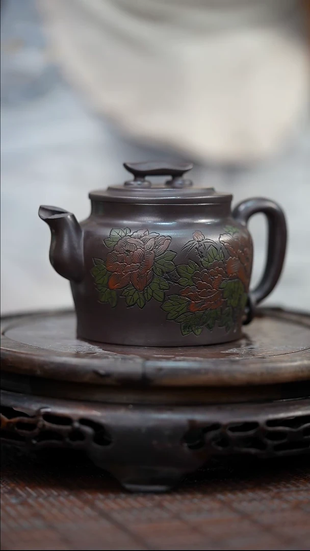 茶壶紫砂宜兴紫砂岁颐传砂原矿全手12