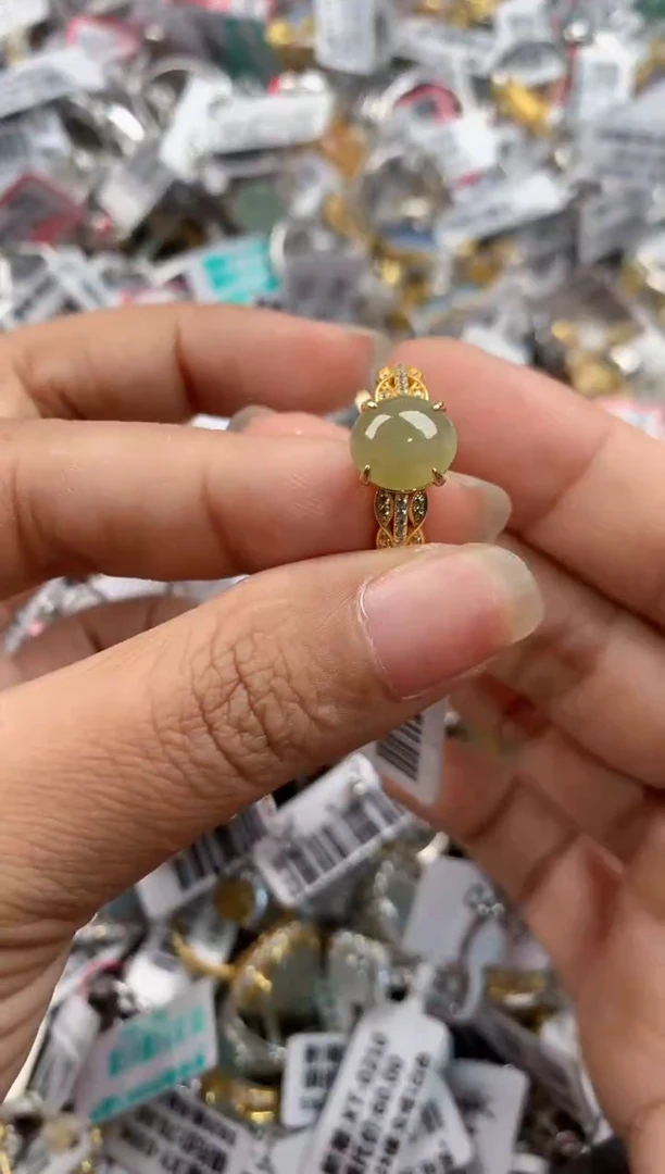 银S925镶嵌戒指翡翠888----1