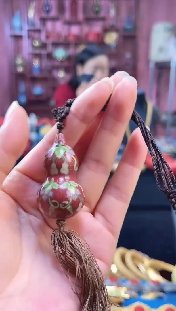 非遗景泰蓝葫芦 吊坠 砖红色