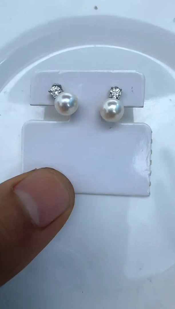 【闪购商品】海水珍珠耳饰银S925镶嵌耳钉