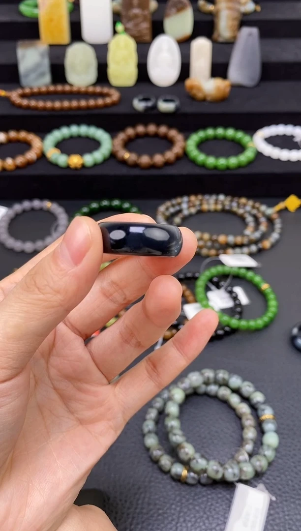 未镶嵌和田玉挂件青花戒圈多样性发货拍一发一