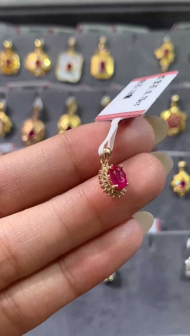 18K金镶嵌吊坠（不含链）红宝石W459|多样性发货一件2580