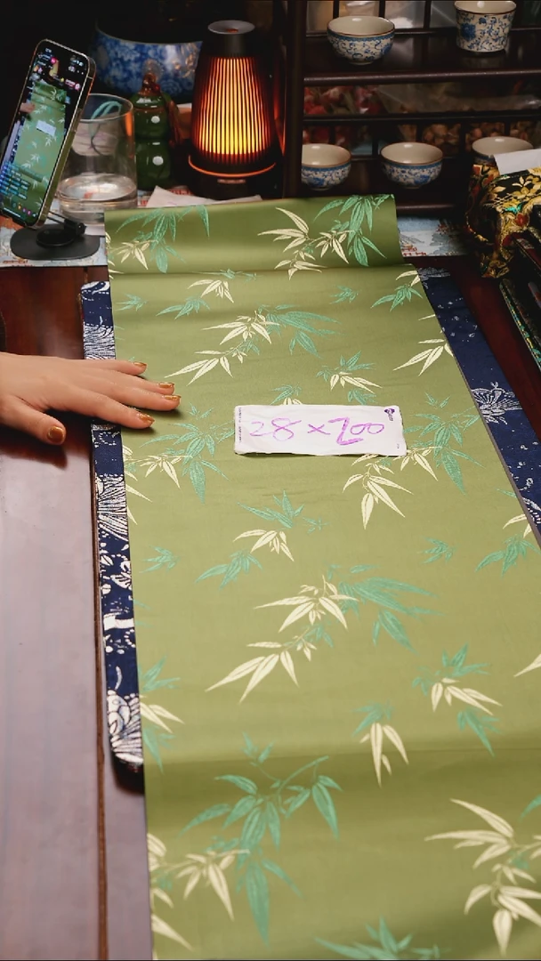 【竹子绿单面】中国风干泡织锦茶席28*200