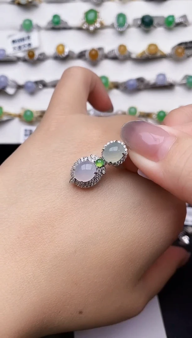 银S925镶嵌戒指翡翠0329