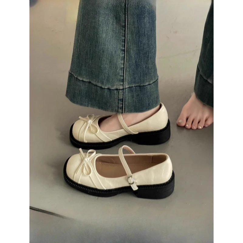 仙女风法式复古蝴蝶结玛丽珍鞋女2025春新款小香风温柔气质高跟鞋