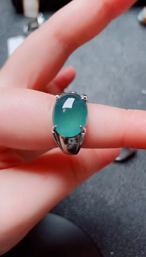 银S925镶嵌戒指翡翠翡翠