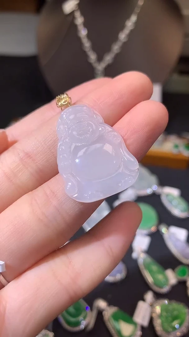 翡翠18K金镶嵌吊坠(不含链)吊坠