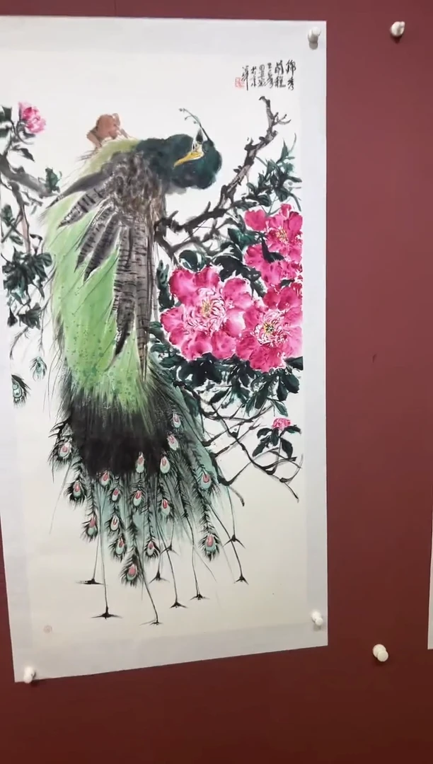 国画赵昱涴花鸟精品斗方馆藏作品