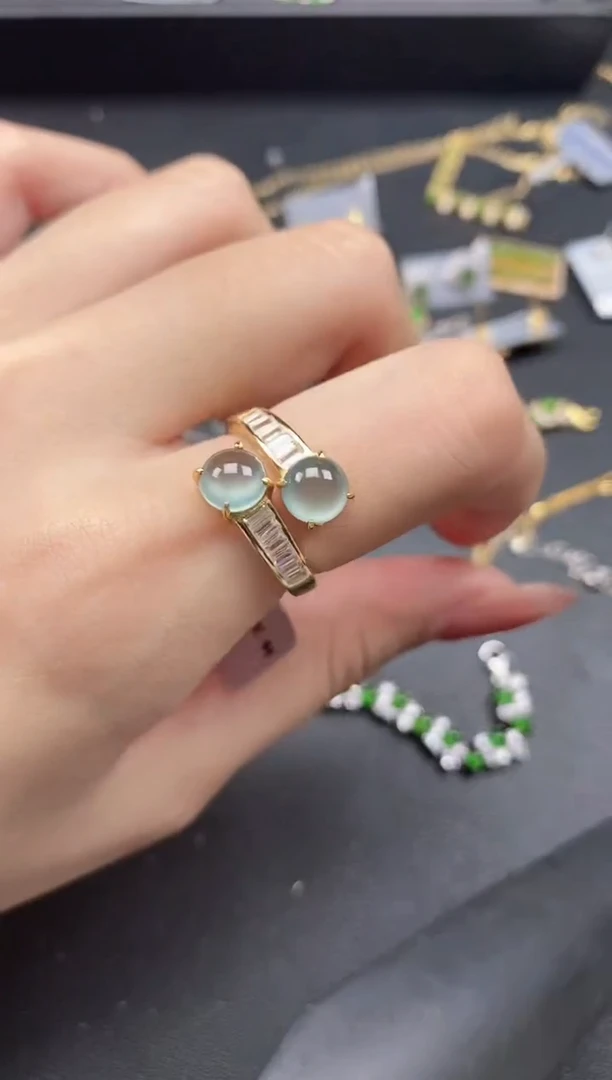 翡翠戒指银S925镶嵌51511