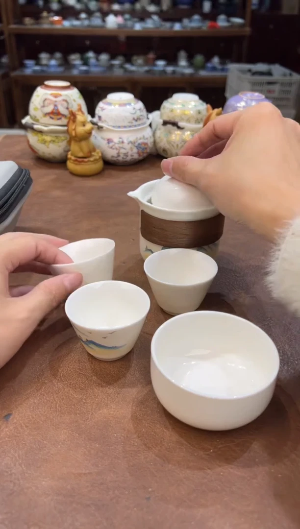 真的很便宜会开片的旅行茶具