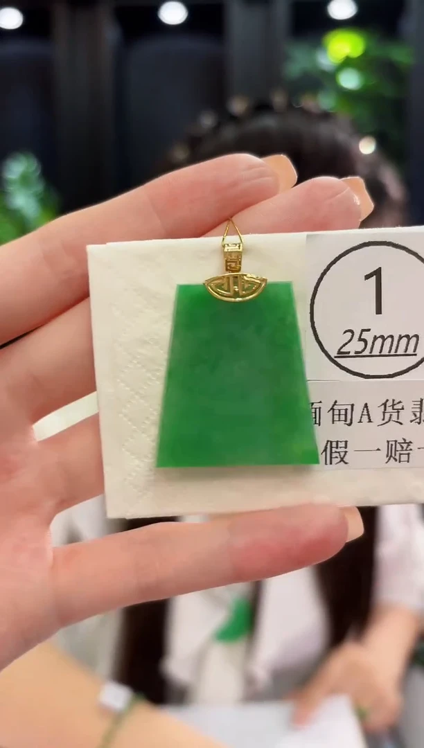 颈饰18K金镶嵌翡翠 缅料A货/支持复检/一件
