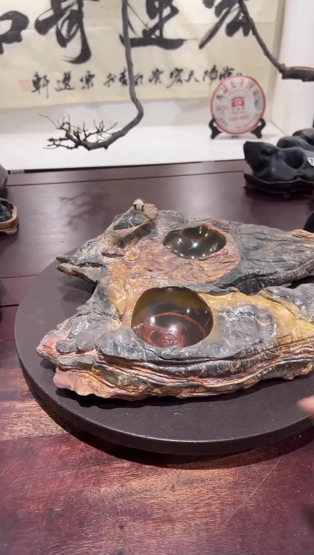 博**龙意境典雅砚台烟缸摆件