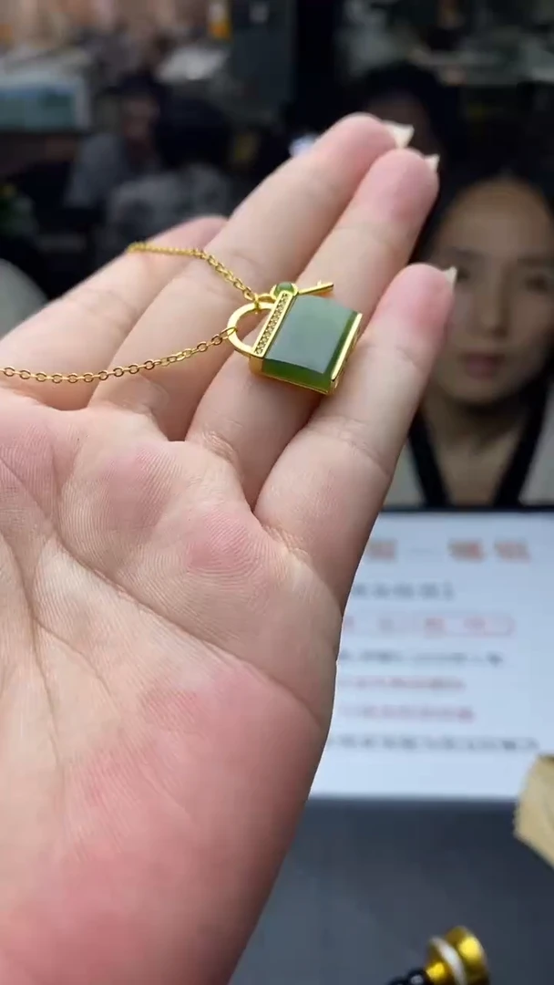 项链银S925镶嵌和田玉多样性发其一-项链-X3565