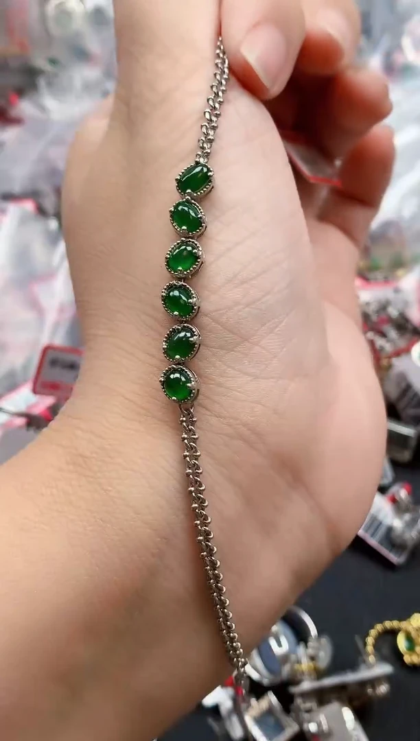 银S925镶嵌戒指翡翠天然A货缅甸翡翠