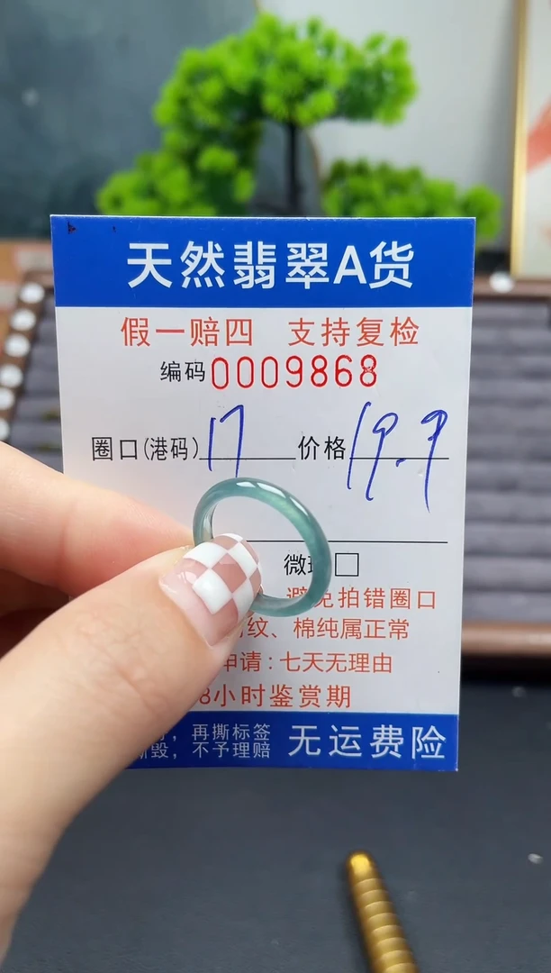 翡翠戒指未镶嵌17*9868