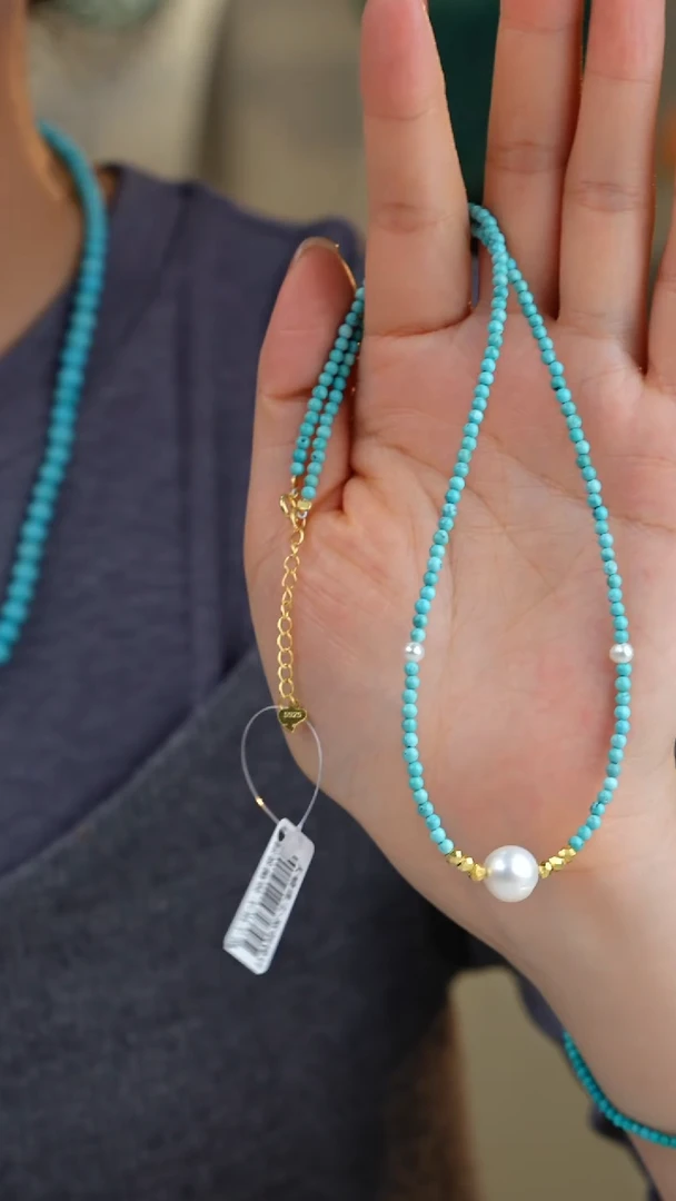 【闪购商品】绿松石项链银S925镀金镶嵌多样性发货