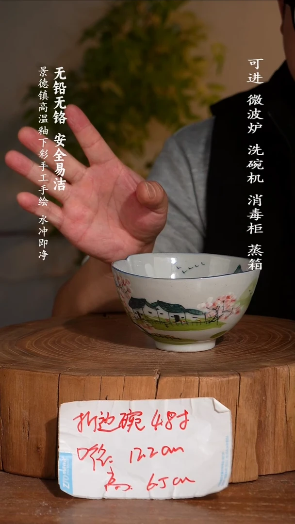 碗瓷景德镇高温瓷釉下彩手绘陶瓷