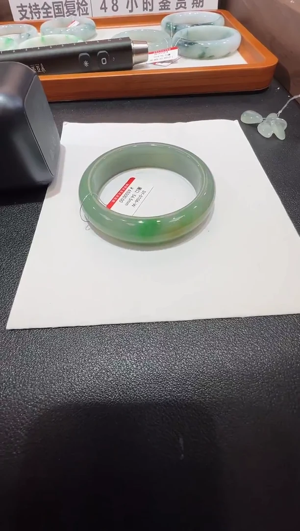 纯天然缅甸A货翡翠手镯54-55mm-106号
