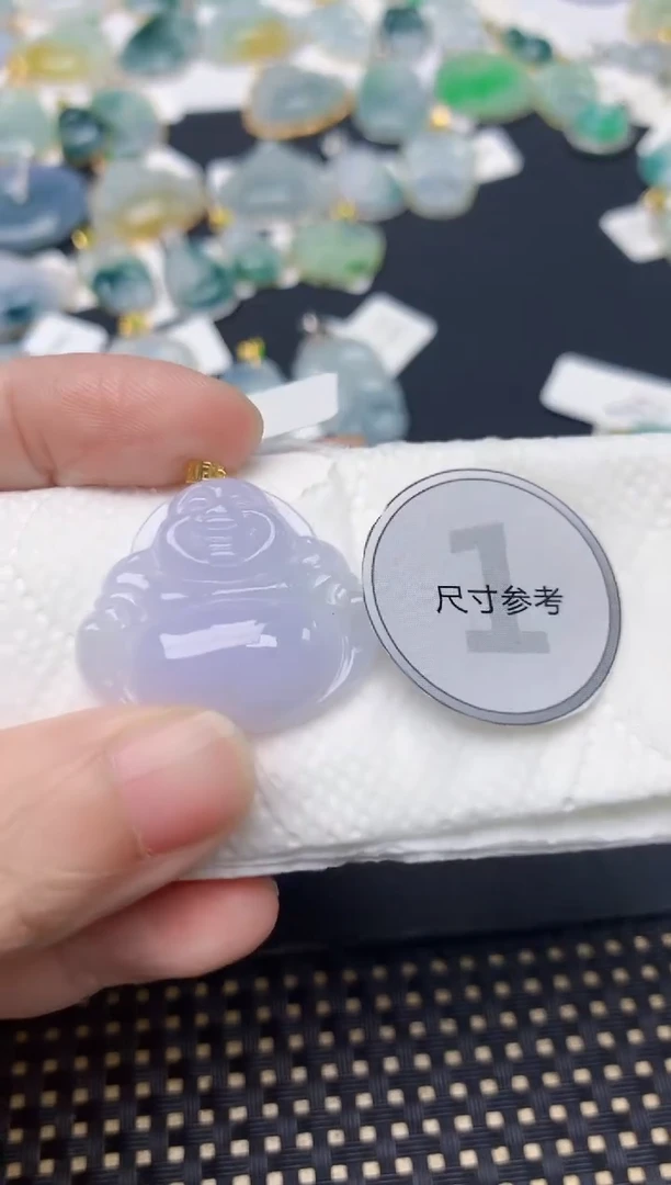 颈饰18K金镶嵌翡翠天然缅甸A货翡翠