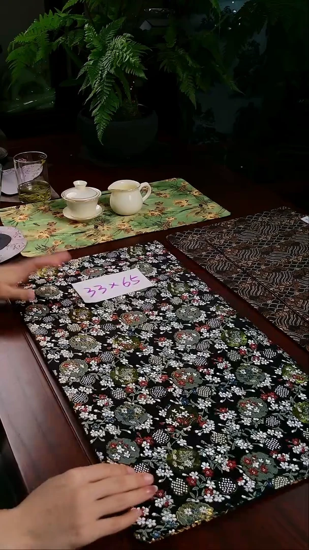 【花团锦簇双面】中国风干泡织锦茶席33*65