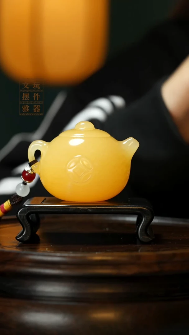 玉《修身养性把把壶》手把件摆件