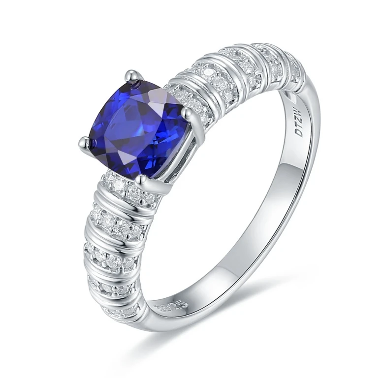 培育蓝宝石s925星环皇家蓝戒指 1.25ct 左右 JSWL041001