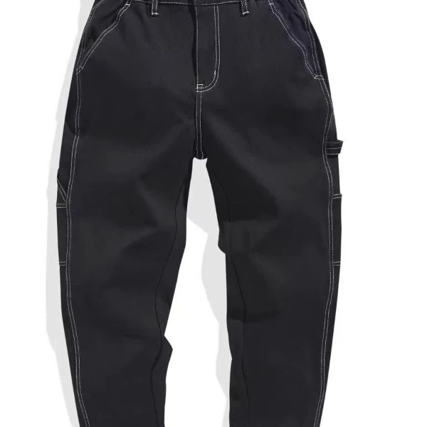 【PB剪标】Q021明线男装牛仔裤冬季宽松微弹不加绒