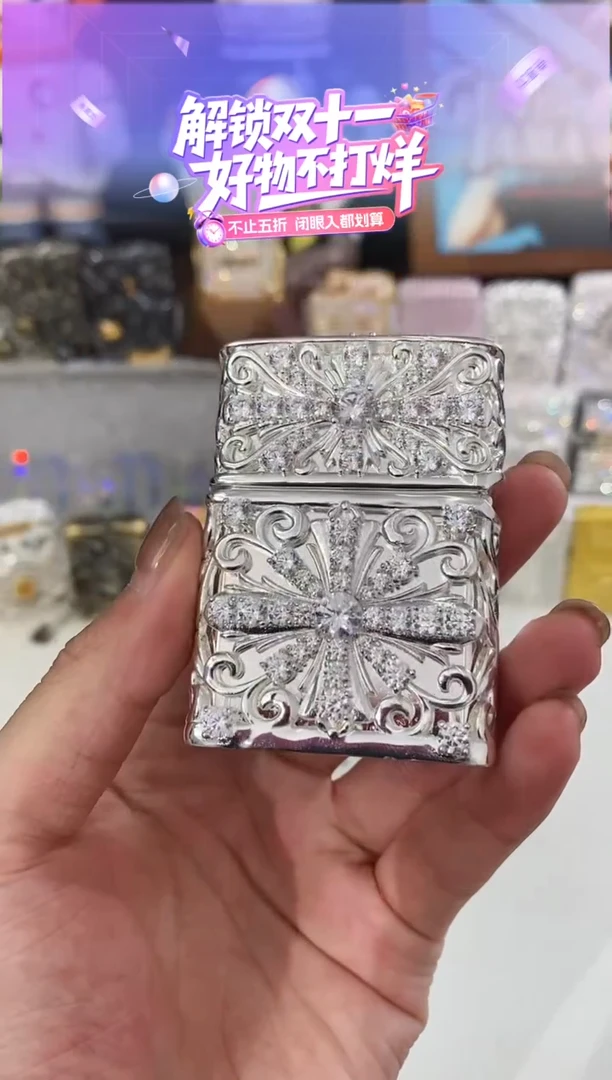 铜满钻克罗心zippo