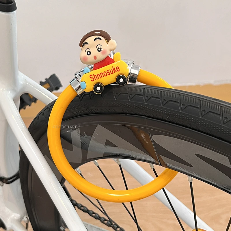 山地自行车锁防盗锁可爱卡通蜡笔小新公路单车装备钢缆锁618大促