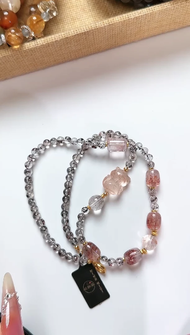 水晶珠宝半成品未镶嵌D2680 狐狐 超七 毒液 水晶 项链