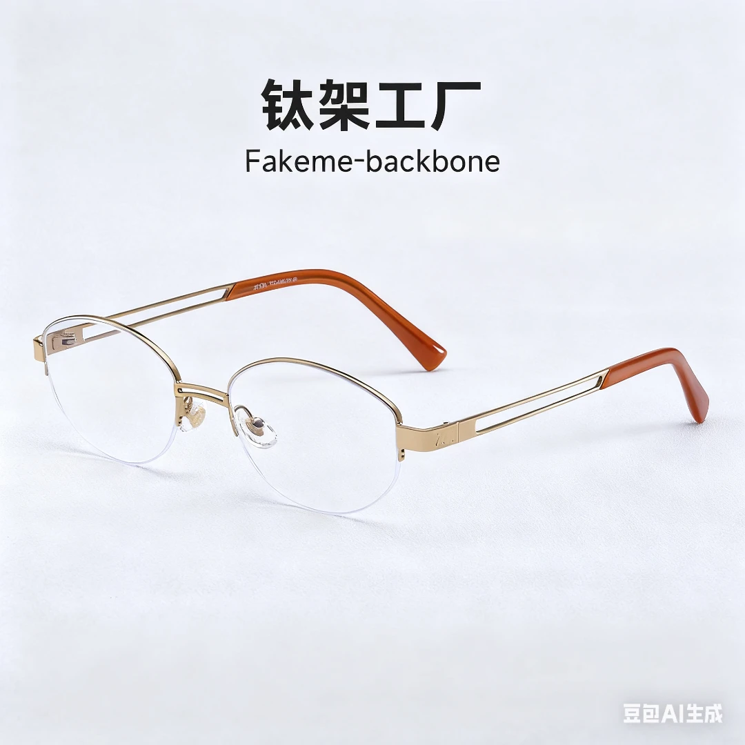 FK钛架同款老钱风光学镜框格雷系素颜镜框轻奢风backbone纯欲配镜