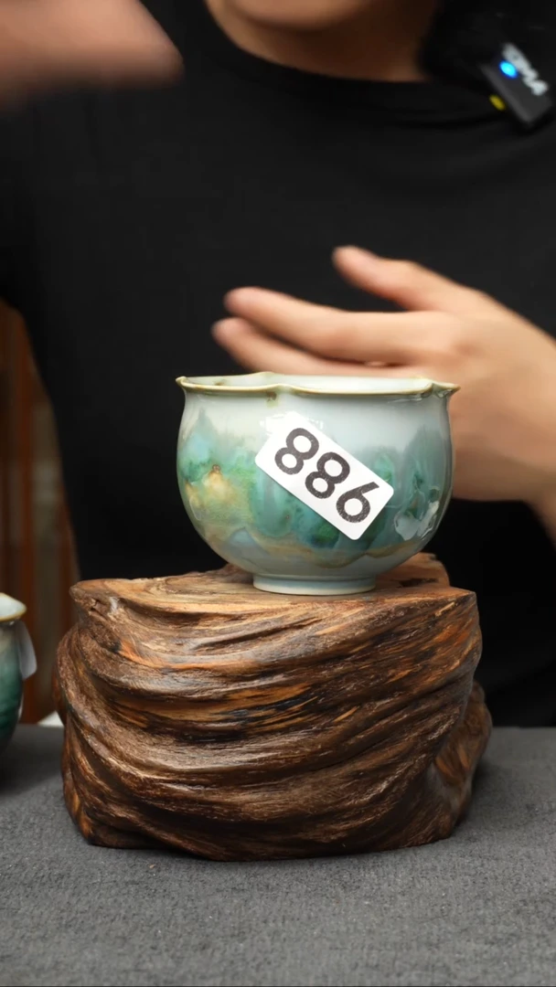 杯子988景德镇手创颜色釉杯（食品级）带冰裂纹