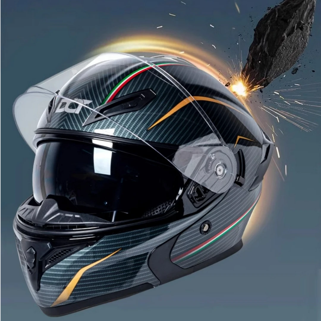 DOT808揭面盔双镜片四季摩旅机车3c头盔 男女摩托车夏季骑行全盔