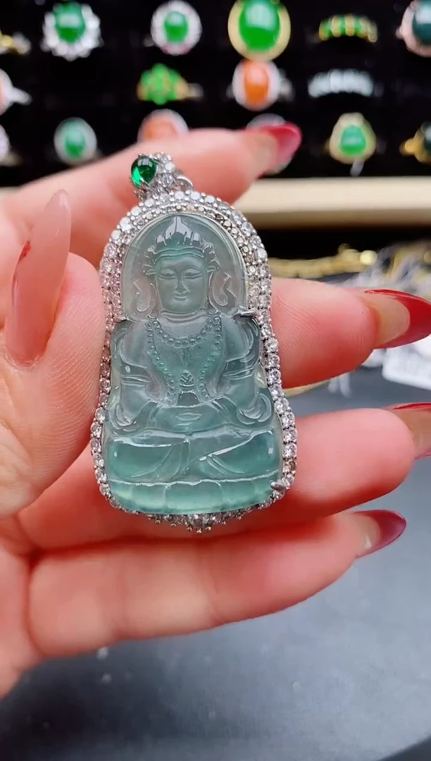 【闪购商品】翡翠吊坠(赠链)银S925镶嵌5850800