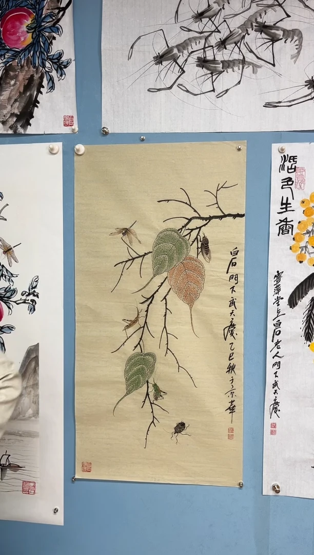 国画武天庆贝叶昆虫