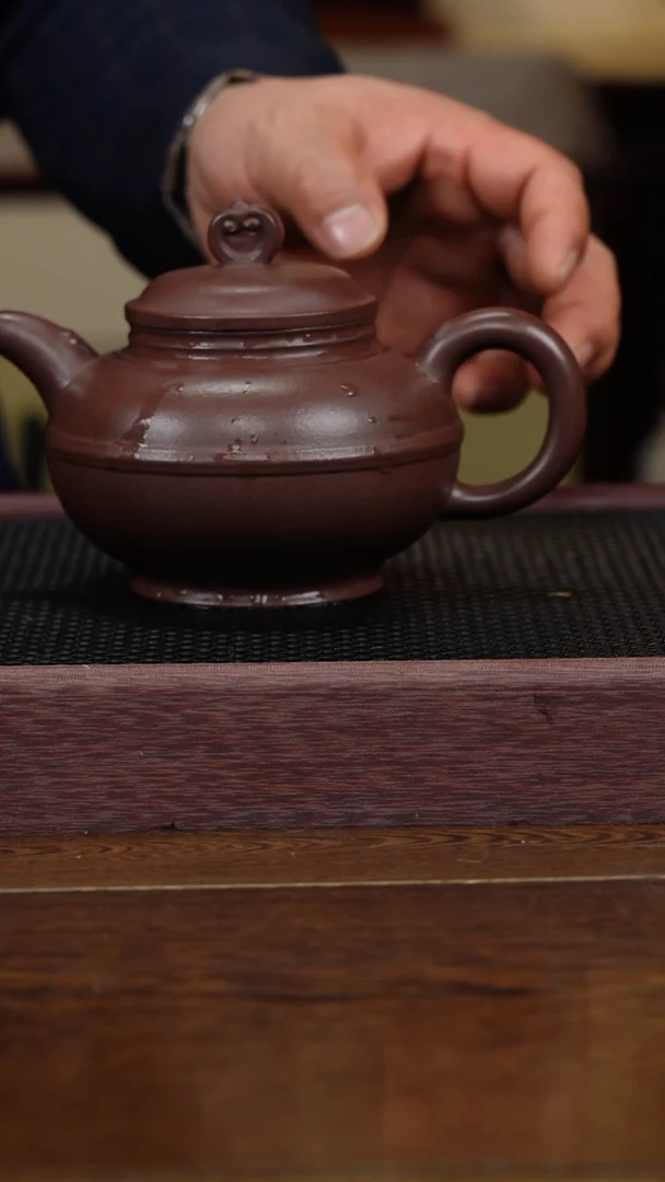 【闪购商品】紫砂茶杯非遗茶器-线圆壶（底槽清）