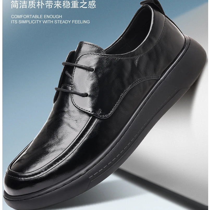 2025韩版真皮头层牛皮例外全皮商务乐福鞋正装鞋百搭透气男鞋