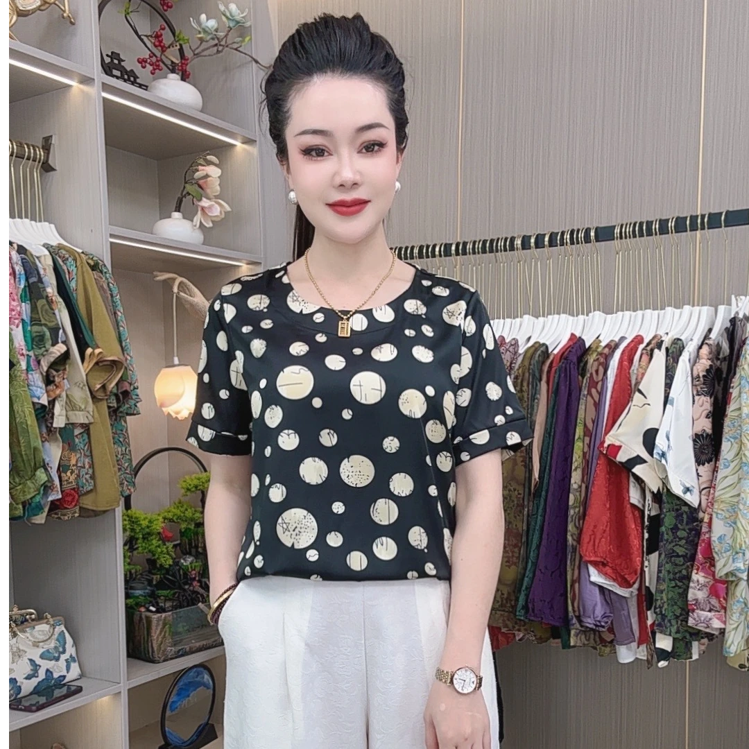 【幸福团圆】新款小衫高端显瘦时尚洋气百搭气质妈妈装中老年衬衫