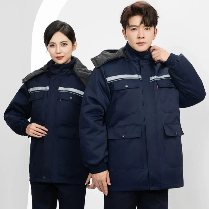 冬季加厚防静电工作服棉服男女棉袄防寒可拆卸加油站电工劳保服