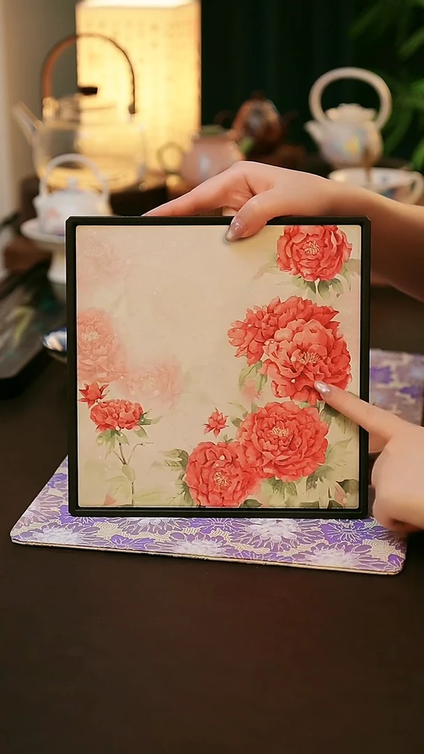 陶瓷茶具牡丹干泡盘