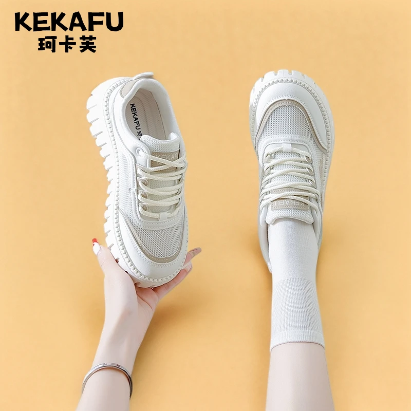 KEKAFU珂卡芙爆款小白鞋百搭国潮平底韩版ins厚底增高休闲板鞋