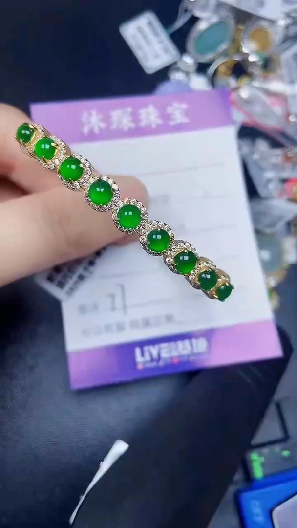 银S925镶嵌戒指翡翠7700