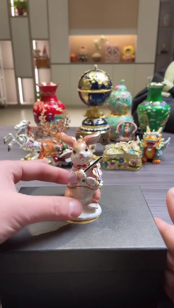 摆件七宝烧珐琅彩首饰盒